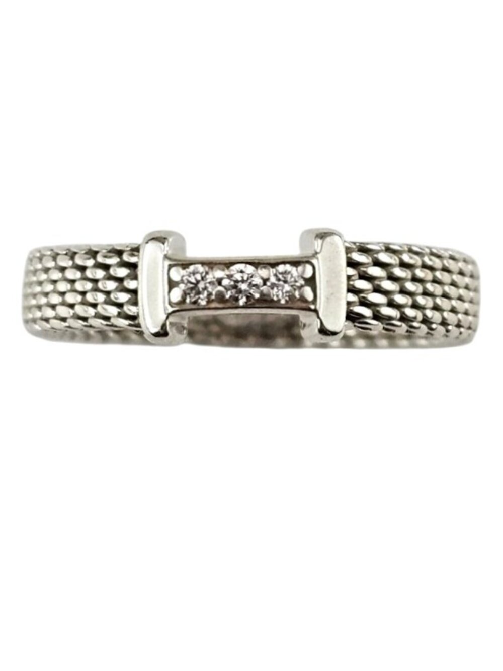 Tiffany & Co. Sterling Silver and Diamond Somerset Ring Size 5.25-5.5 #25289